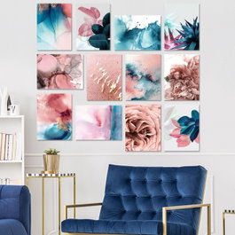 Wallity Conjunto de 12 Cuadros Decorativos Multicolor en MDF